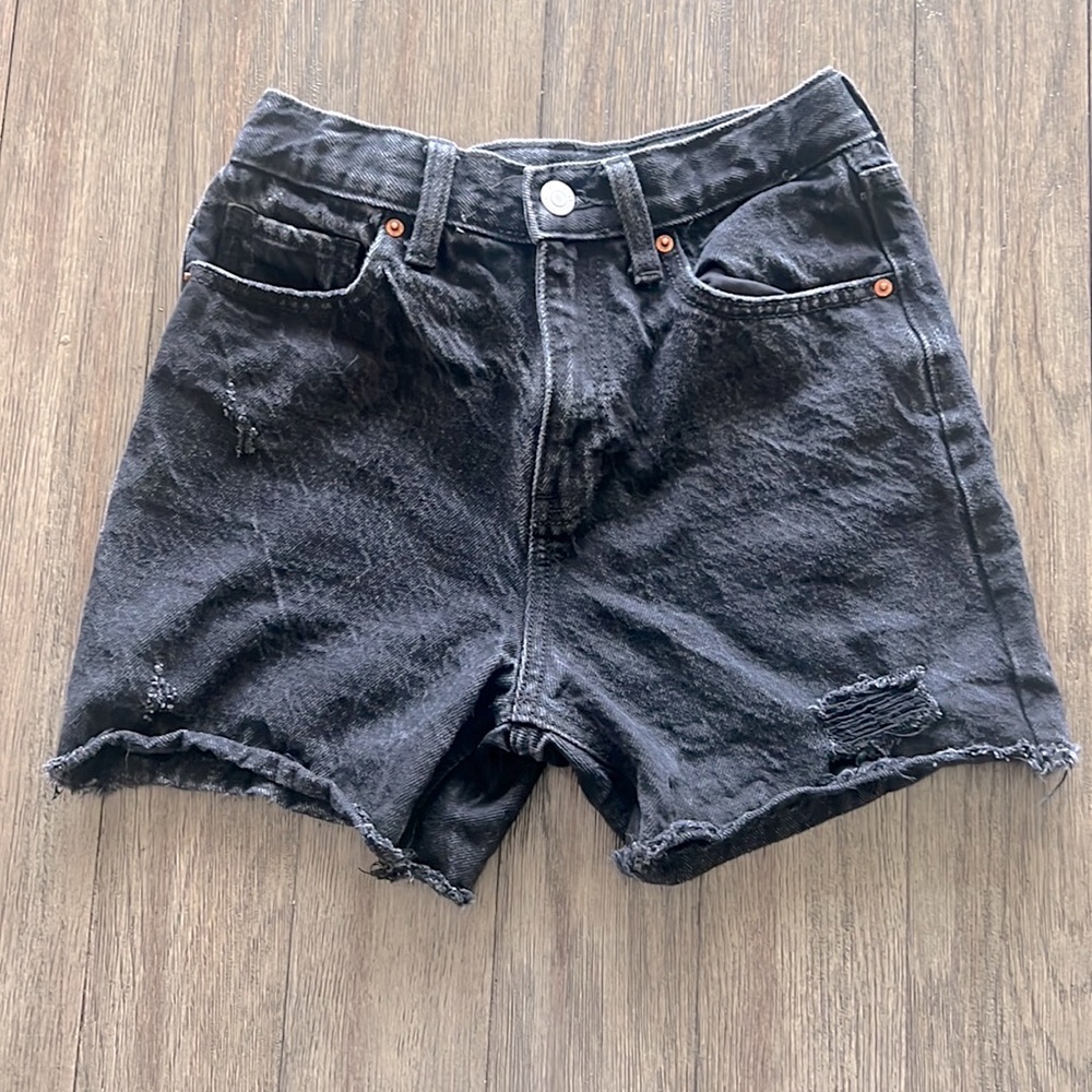 High-Rise Old Navy Jean Black Shorts